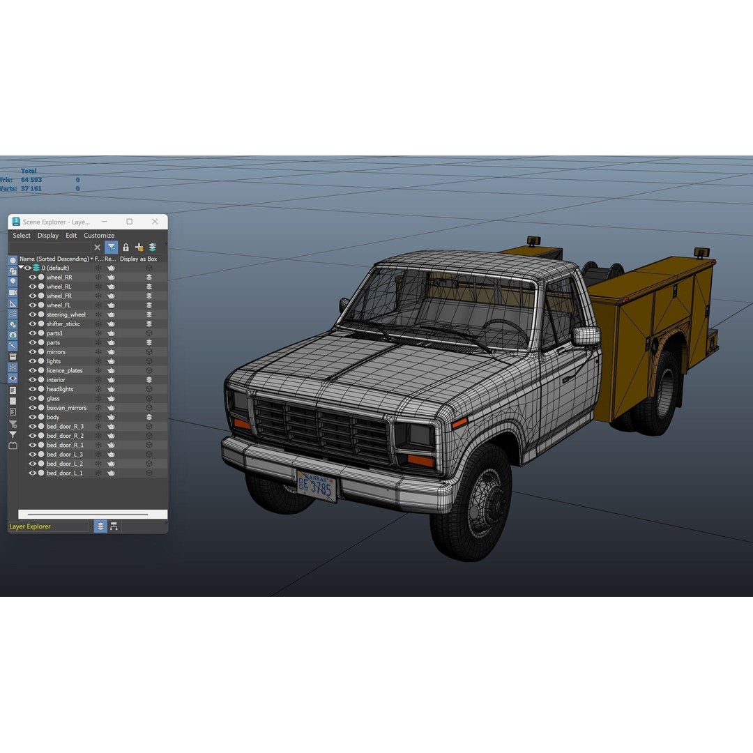 Service Truck 3D Model – Low Poly Game Ready Asset, FBX - View 31