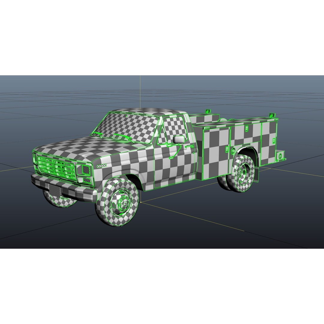 Service Truck 3D Model – Low Poly Game Ready Asset, FBX - View 35