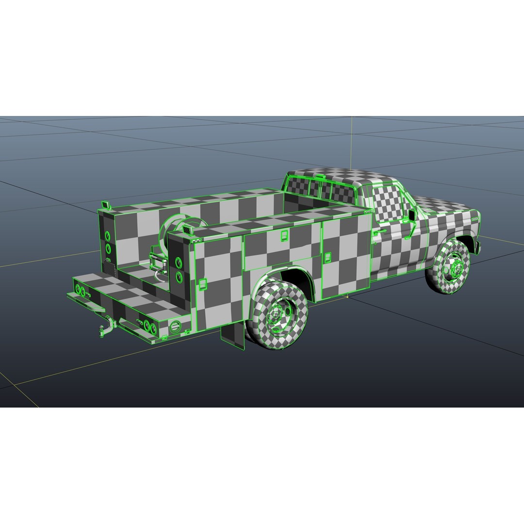 Service Truck 3D Model – Low Poly Game Ready Asset, FBX - View 36