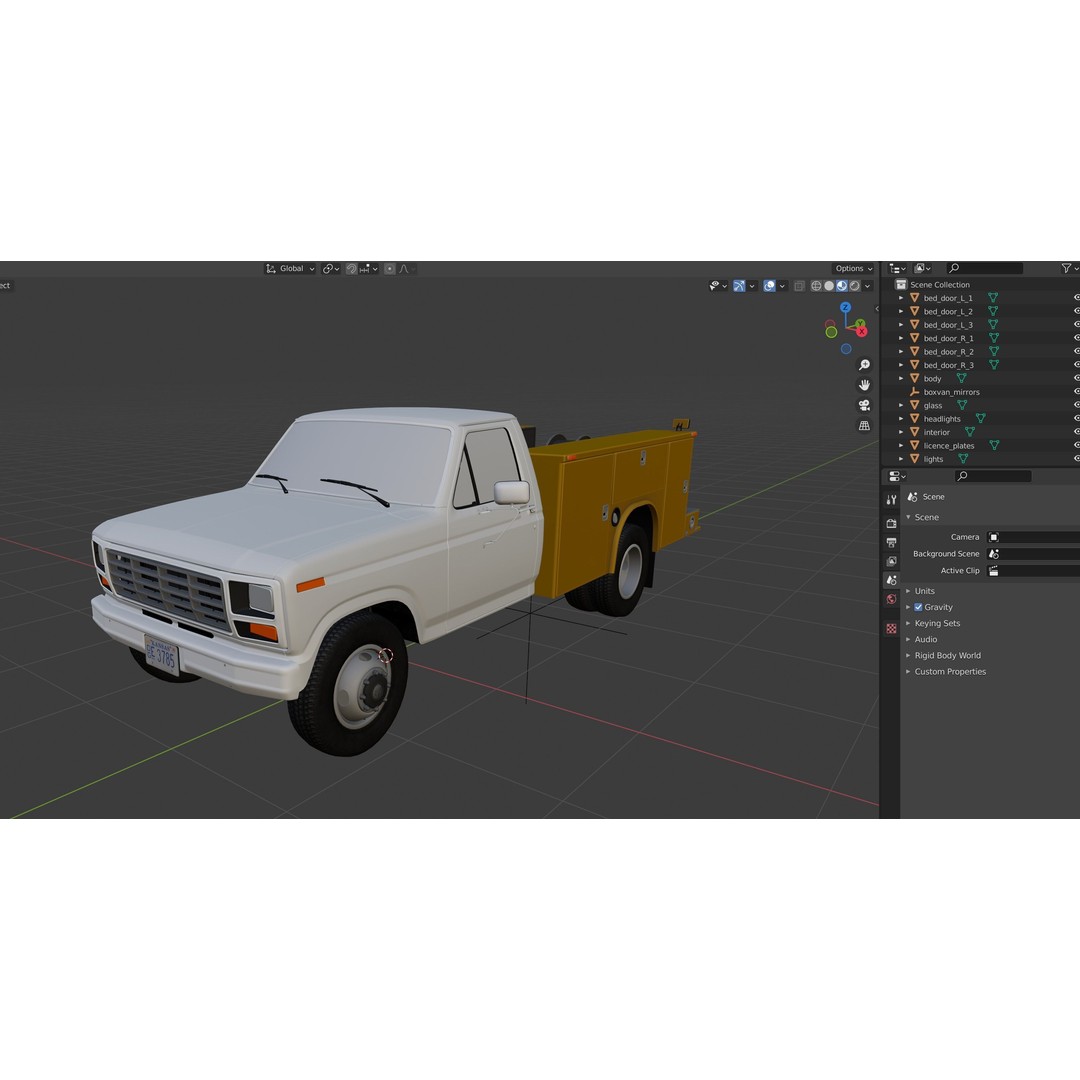 Service Truck 3D Model – Low Poly Game Ready Asset, FBX - View 37