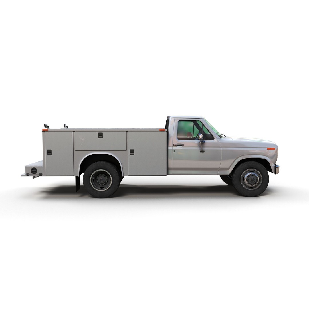 Service Truck 3D Model – Low Poly Game Ready Asset, FBX - View 5