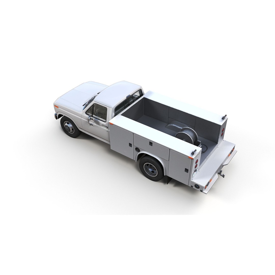 Service Truck 3D Model – Low Poly Game Ready Asset, FBX - View 6