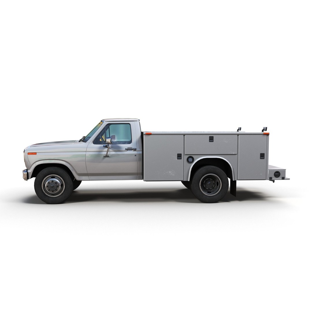 Service Truck 3D Model – Low Poly Game Ready Asset, FBX - View 7