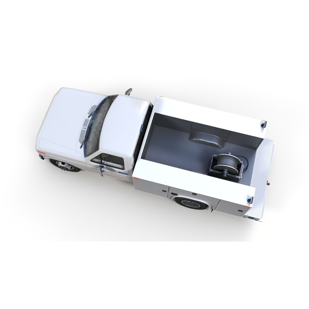 Service Truck 3D Model – Low Poly Game Ready Asset, FBX - View 8