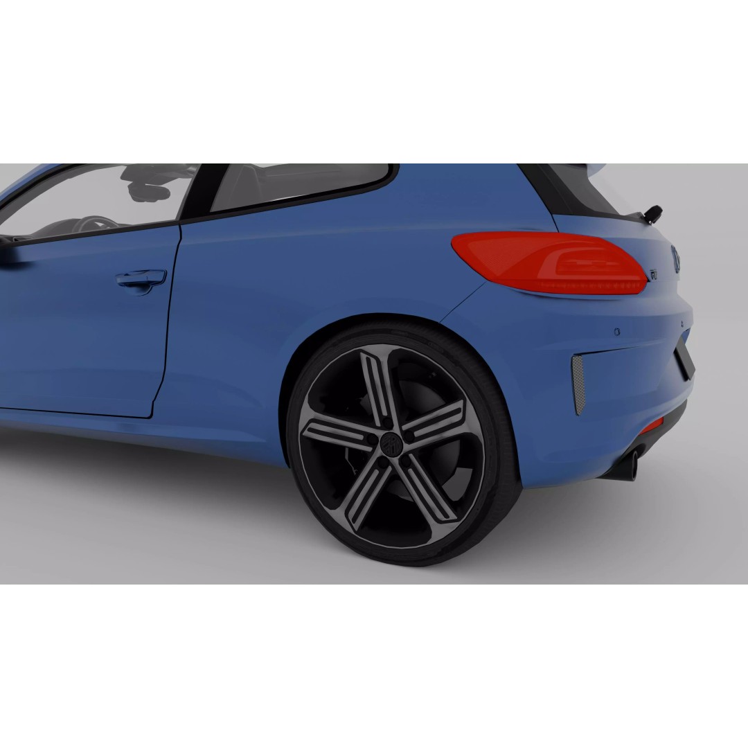 VW Scirocco 3D Model – High Poly Sportscar with PBR Textures, FBX & OBJ - View 9