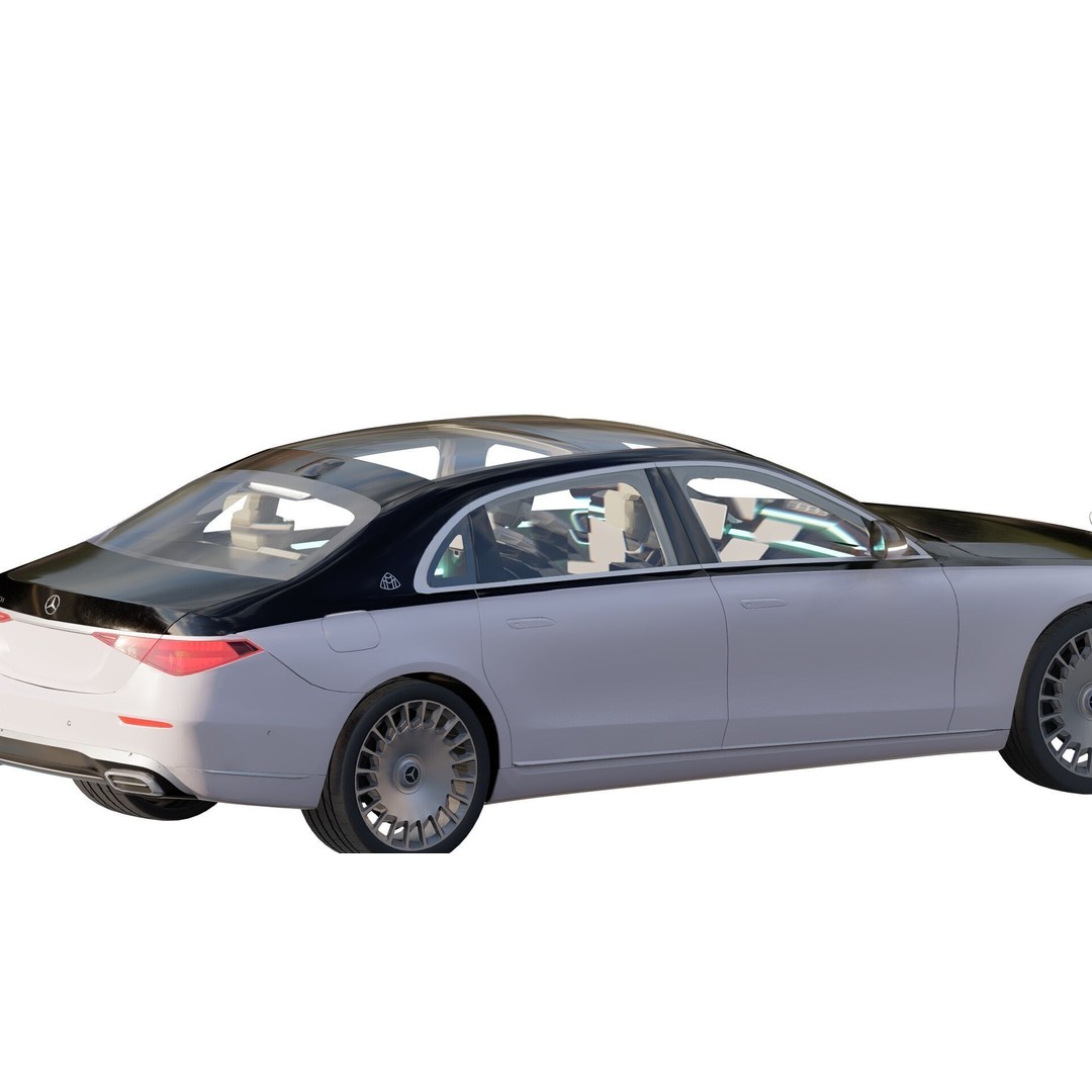 MAYBACH S680 3D Model – High Poly Luxury Car with Interior, FBX & OBJ - View 5