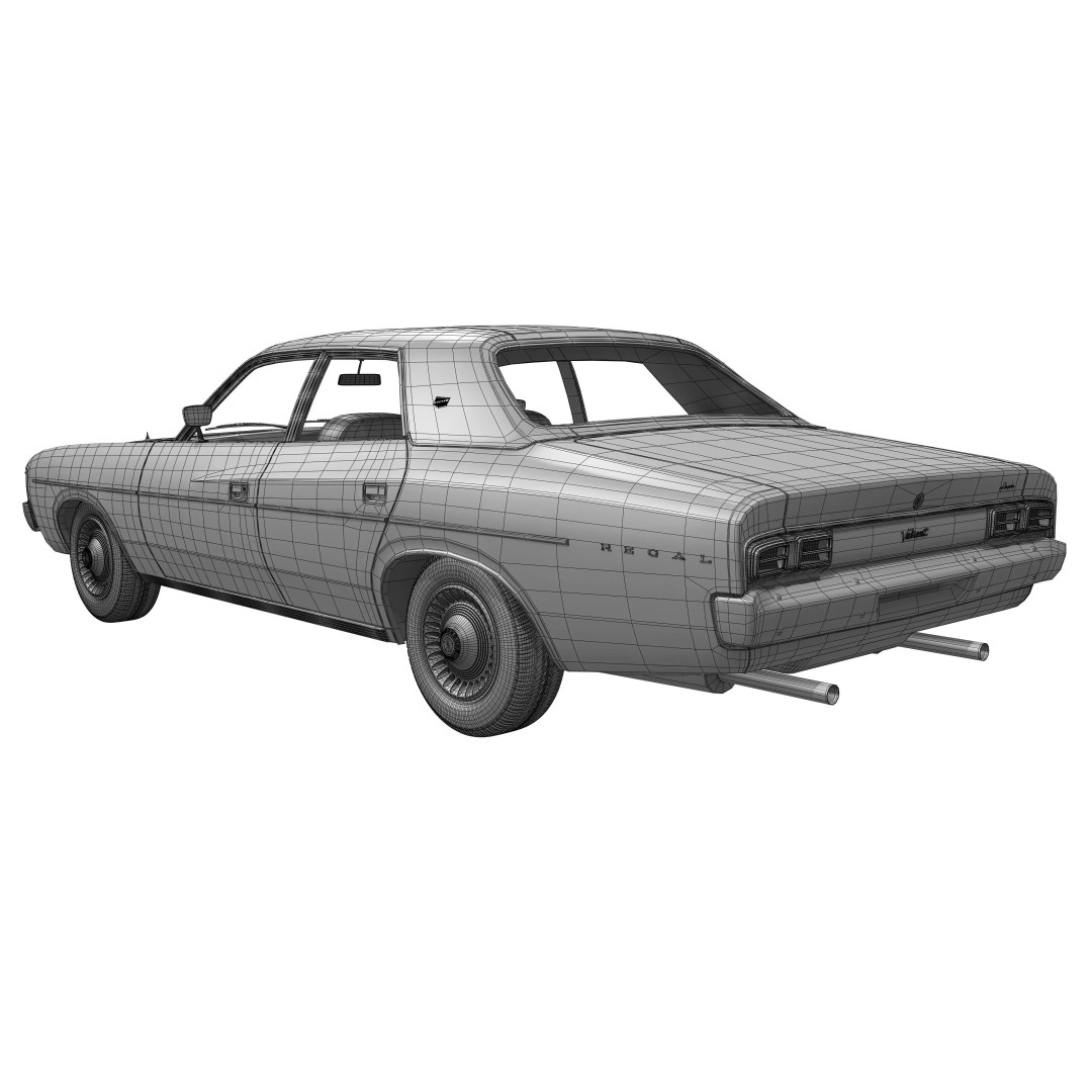 Chrysler VJ Valiant Regal Sedan 3D Model – High Poly, Game Ready, FBX/OBJ - View 24