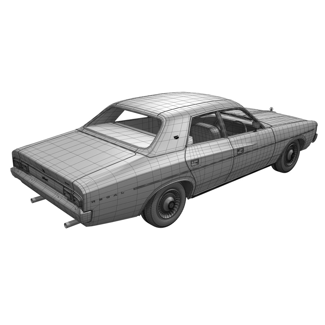 Chrysler VJ Valiant Regal Sedan 3D Model – High Poly, Game Ready, FBX/OBJ - View 25
