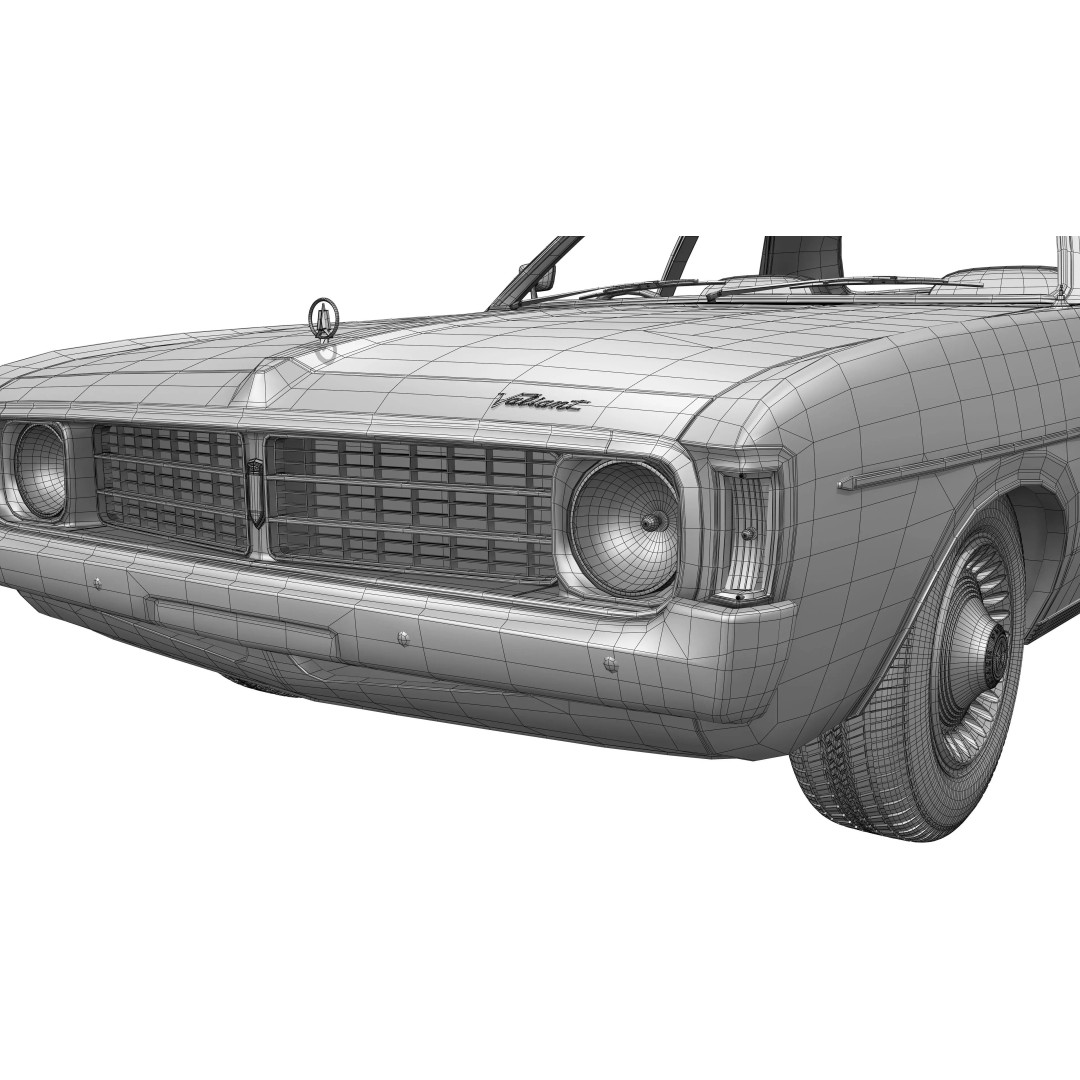 Chrysler VJ Valiant Regal Sedan 3D Model – High Poly, Game Ready, FBX/OBJ - View 26