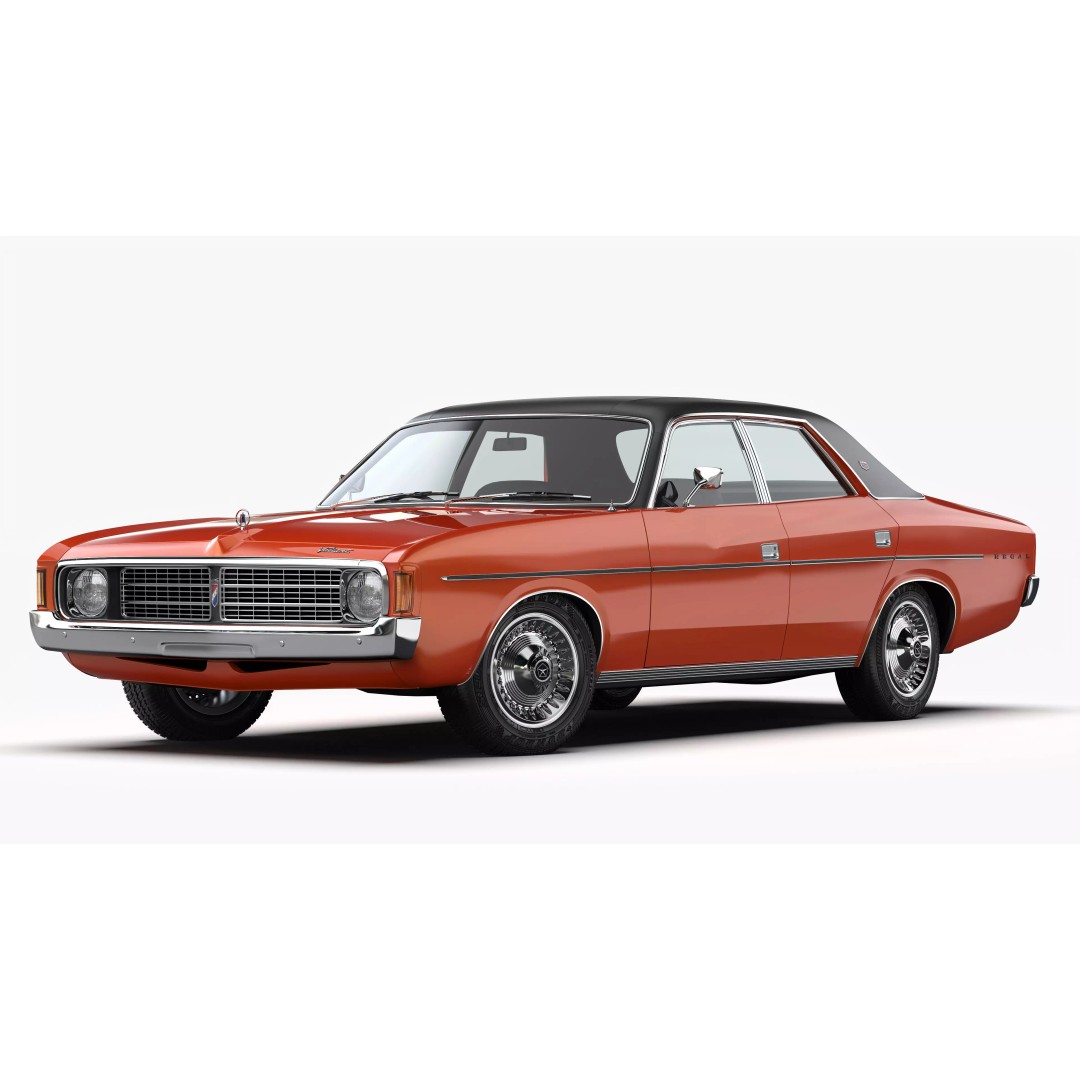Chrysler VJ Valiant Regal Sedan 3D Model – High Poly, Game Ready, FBX/OBJ - View 3
