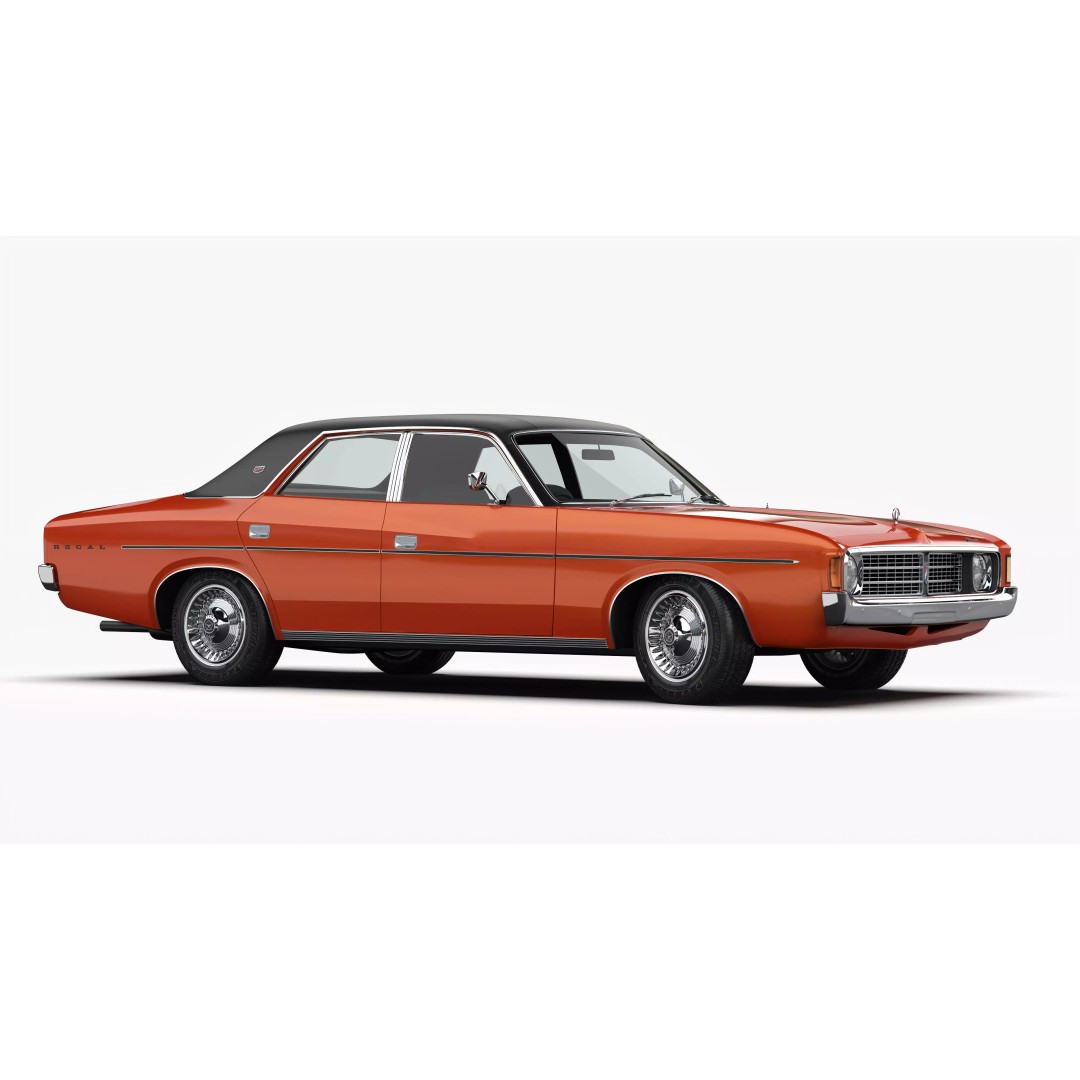 Chrysler VJ Valiant Regal Sedan 3D Model – High Poly, Game Ready, FBX/OBJ - View 6