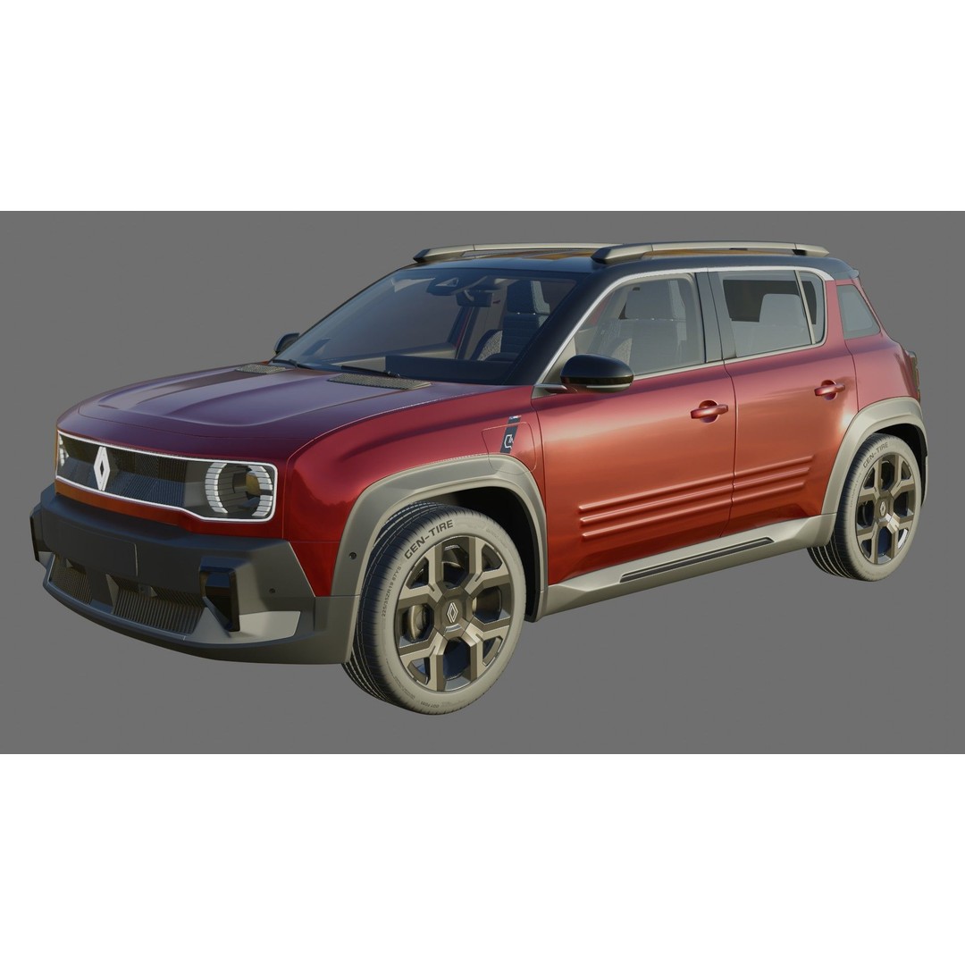 Renault 4 E-Tech 2026 3D Model – Detailed SUV with Interior, FBX & OBJ - View 20