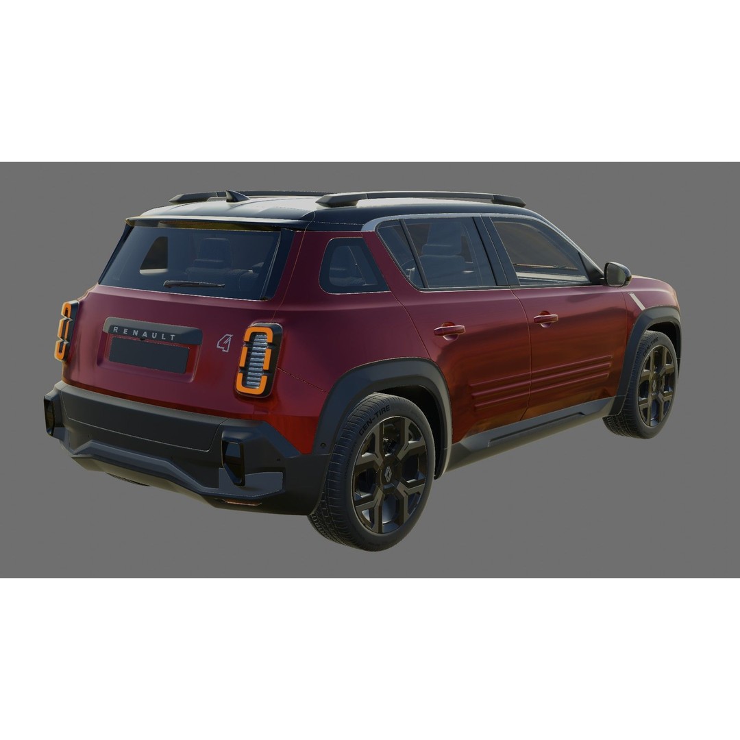 Renault 4 E-Tech 2026 3D Model – Detailed SUV with Interior, FBX & OBJ - View 21