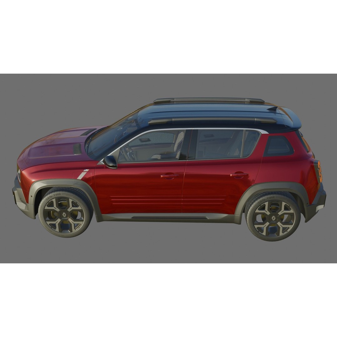 Renault 4 E-Tech 2026 3D Model – Detailed SUV with Interior, FBX & OBJ - View 22