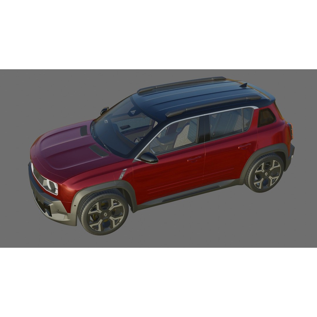 Renault 4 E-Tech 2026 3D Model – Detailed SUV with Interior, FBX & OBJ - View 23