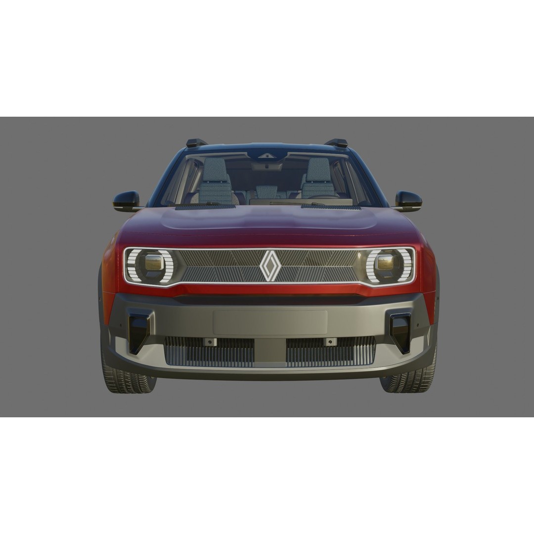 Renault 4 E-Tech 2026 3D Model – Detailed SUV with Interior, FBX & OBJ - View 24