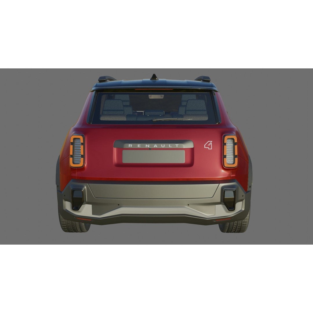 Renault 4 E-Tech 2026 3D Model – Detailed SUV with Interior, FBX & OBJ - View 25