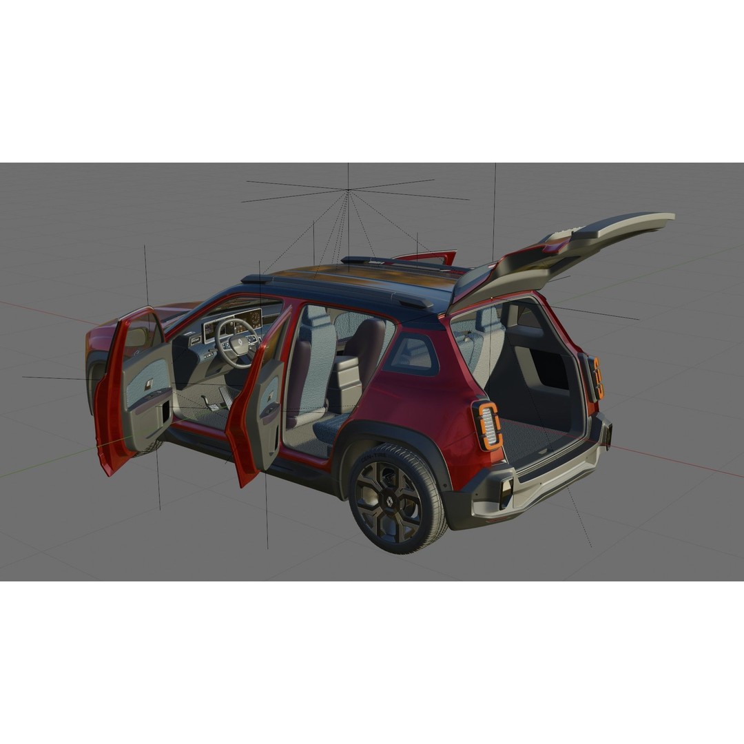 Renault 4 E-Tech 2026 3D Model – Detailed SUV with Interior, FBX & OBJ - View 26