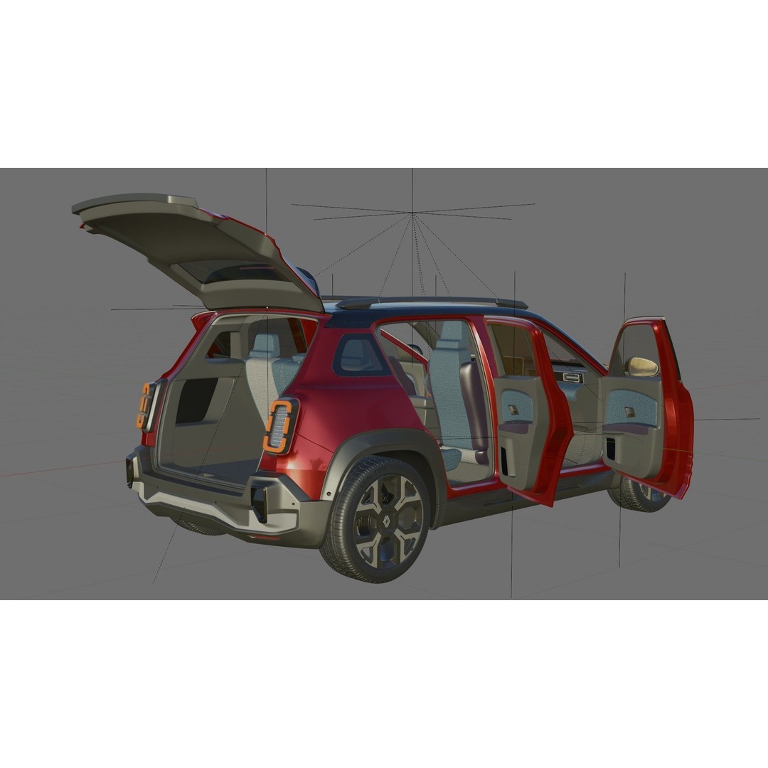 Renault 4 E-Tech 2026 3D Model – Detailed SUV with Interior, FBX & OBJ - View 27