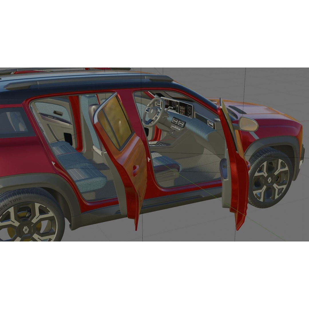 Renault 4 E-Tech 2026 3D Model – Detailed SUV with Interior, FBX & OBJ - View 28