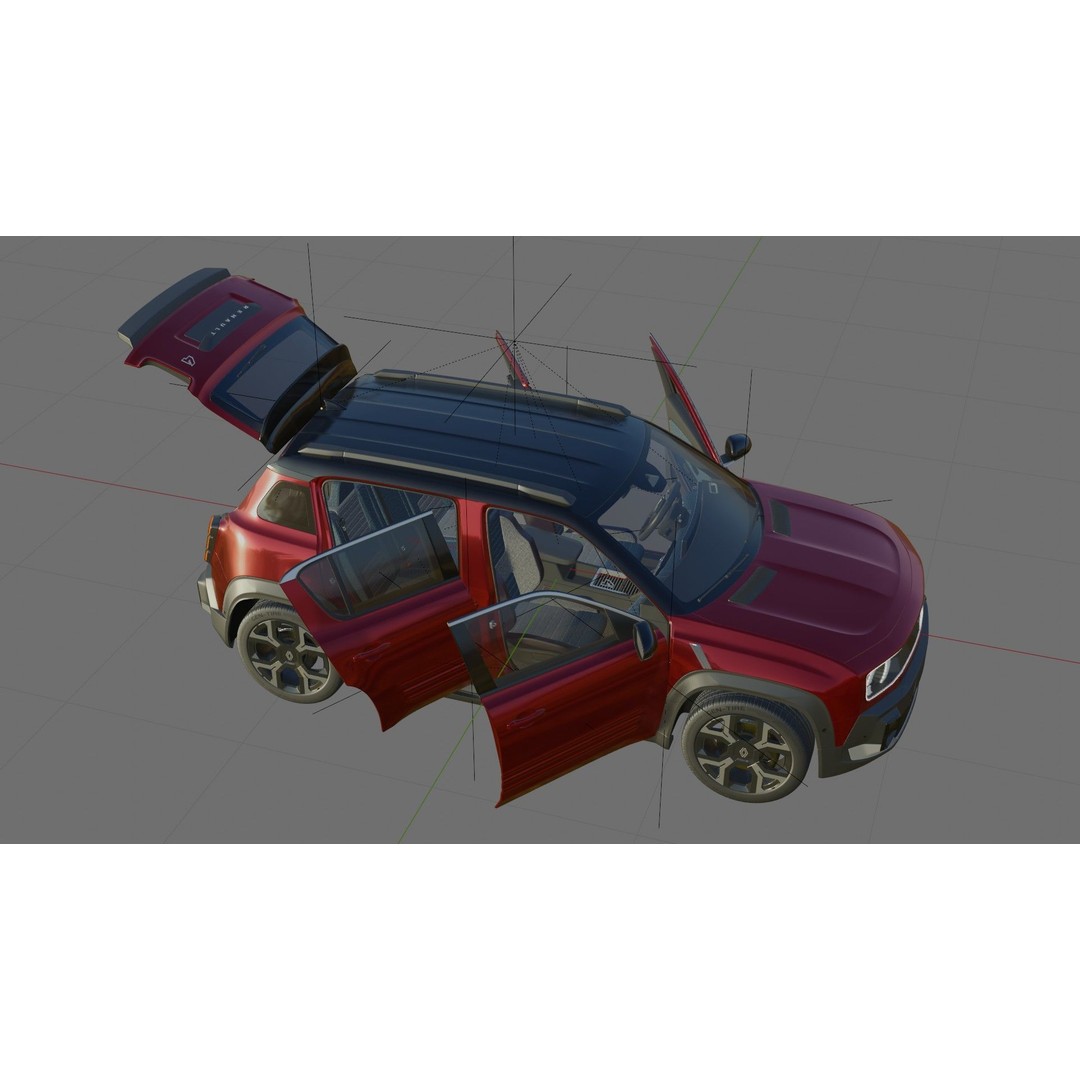 Renault 4 E-Tech 2026 3D Model – Detailed SUV with Interior, FBX & OBJ - View 29