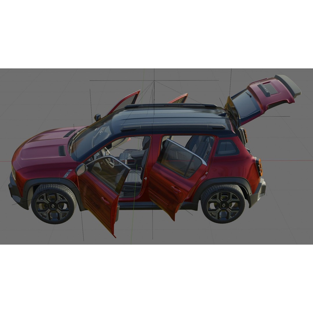 Renault 4 E-Tech 2026 3D Model – Detailed SUV with Interior, FBX & OBJ - View 30