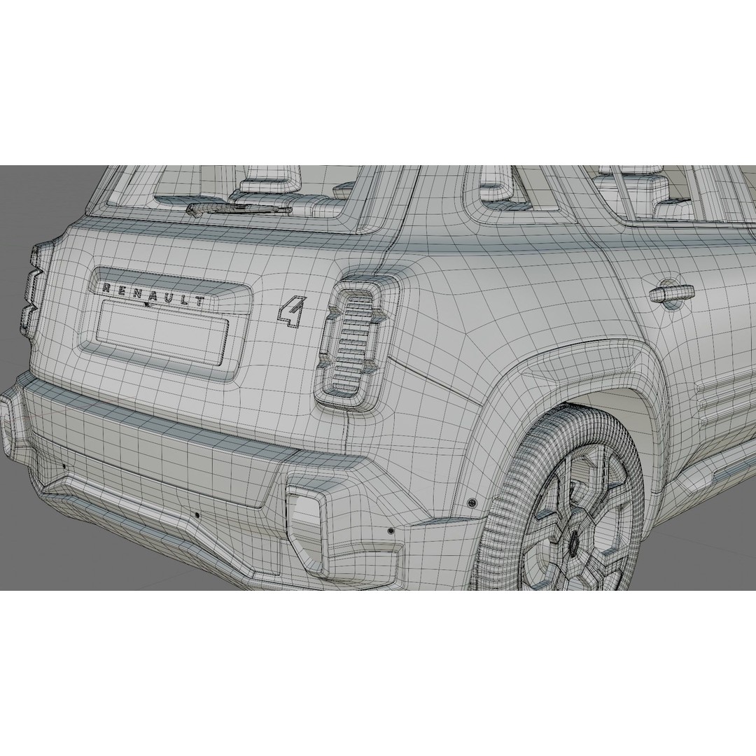 Renault 4 E-Tech 2026 3D Model – Detailed SUV with Interior, FBX & OBJ - View 34