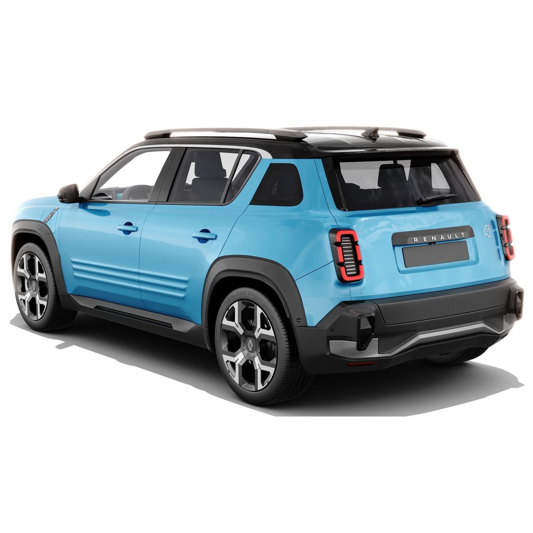 Renault 4 E-Tech 2026 3D Model – Detailed SUV with Interior, FBX & OBJ - View 6