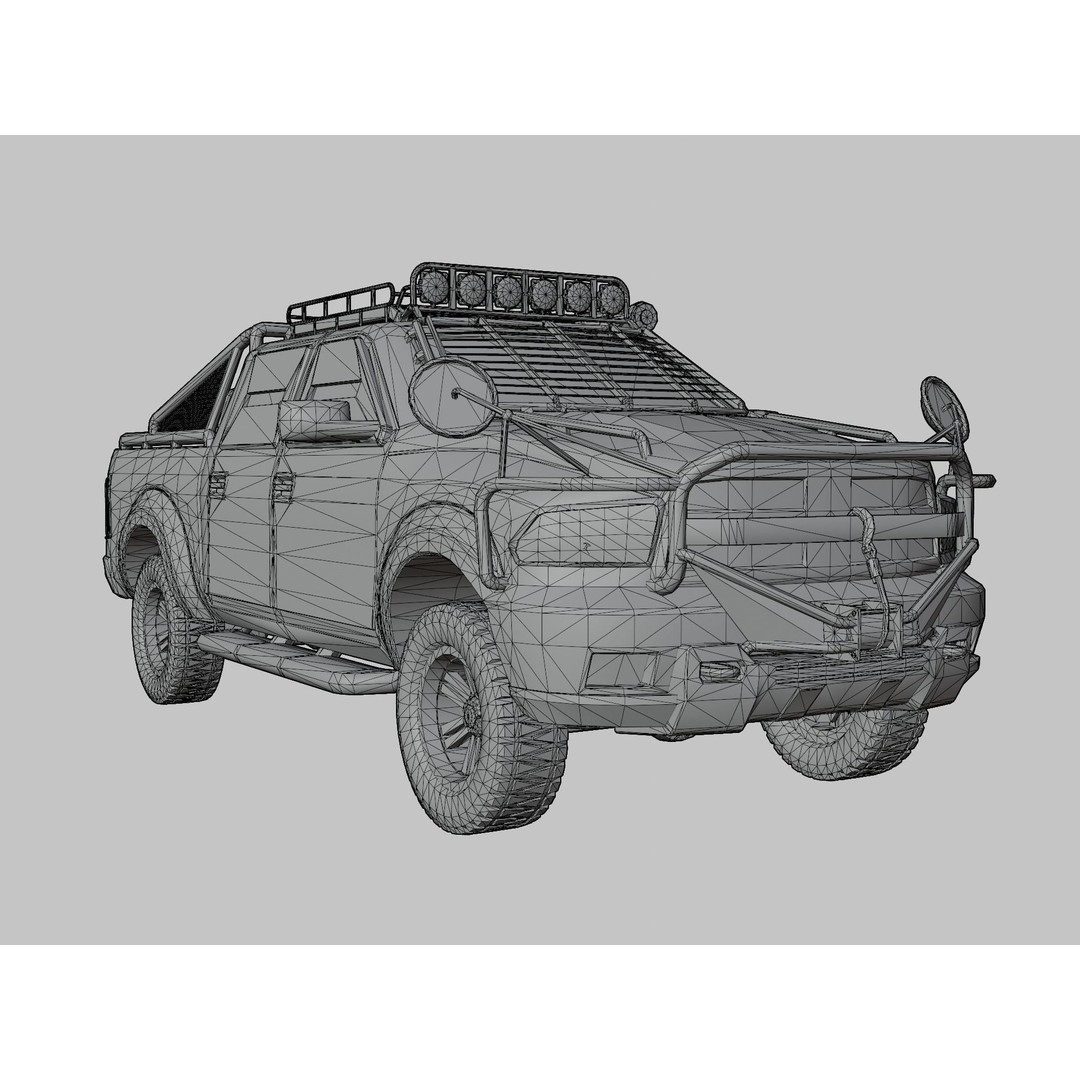 Heavy Duty Pickup 3D Model – High Poly Racing Vehicle, FBX - View 10