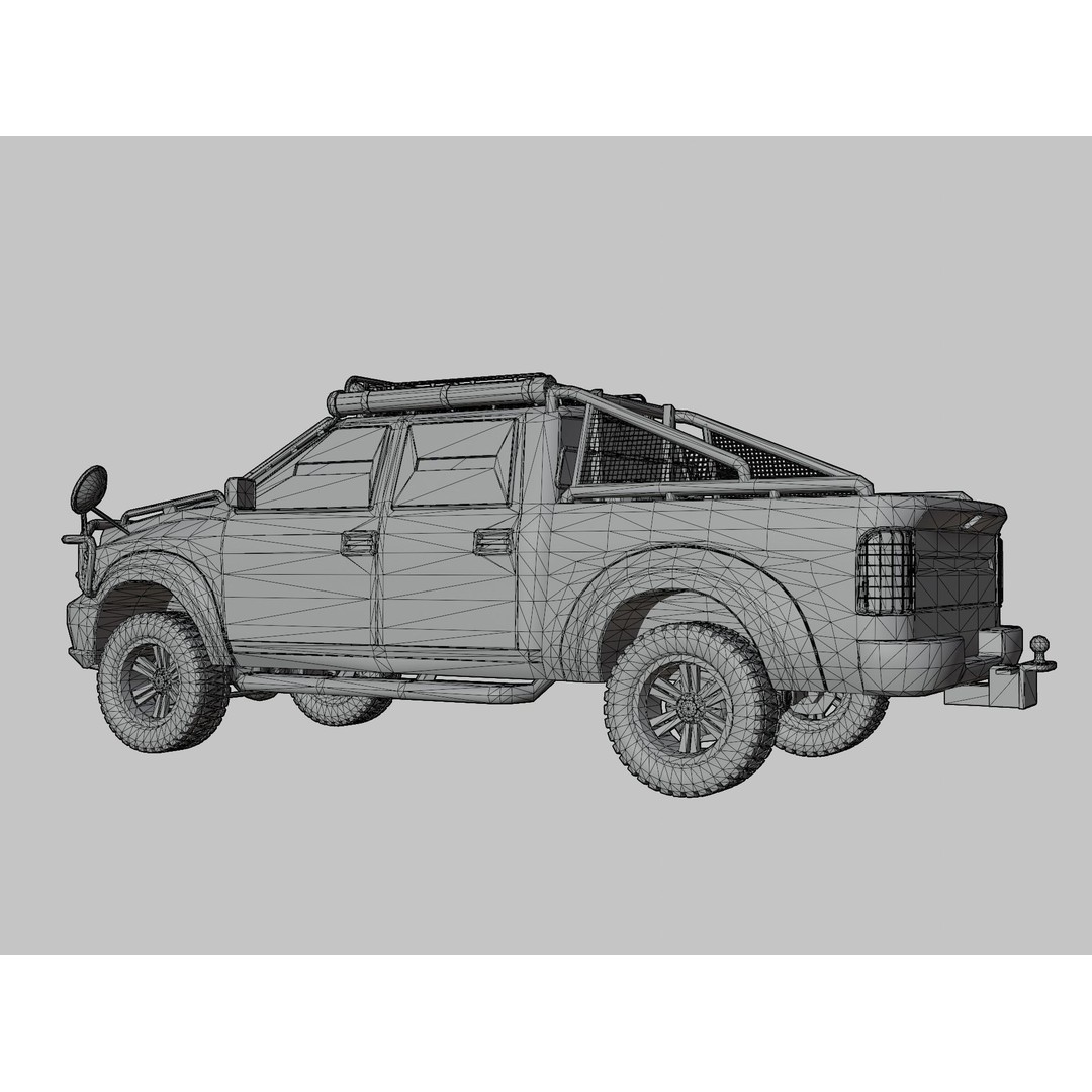 Heavy Duty Pickup 3D Model – High Poly Racing Vehicle, FBX - View 11