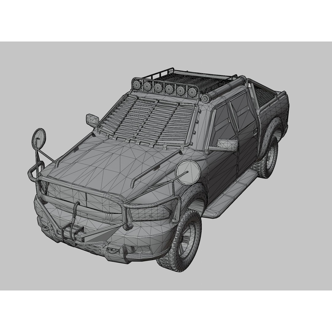 Heavy Duty Pickup 3D Model – High Poly Racing Vehicle, FBX - View 12