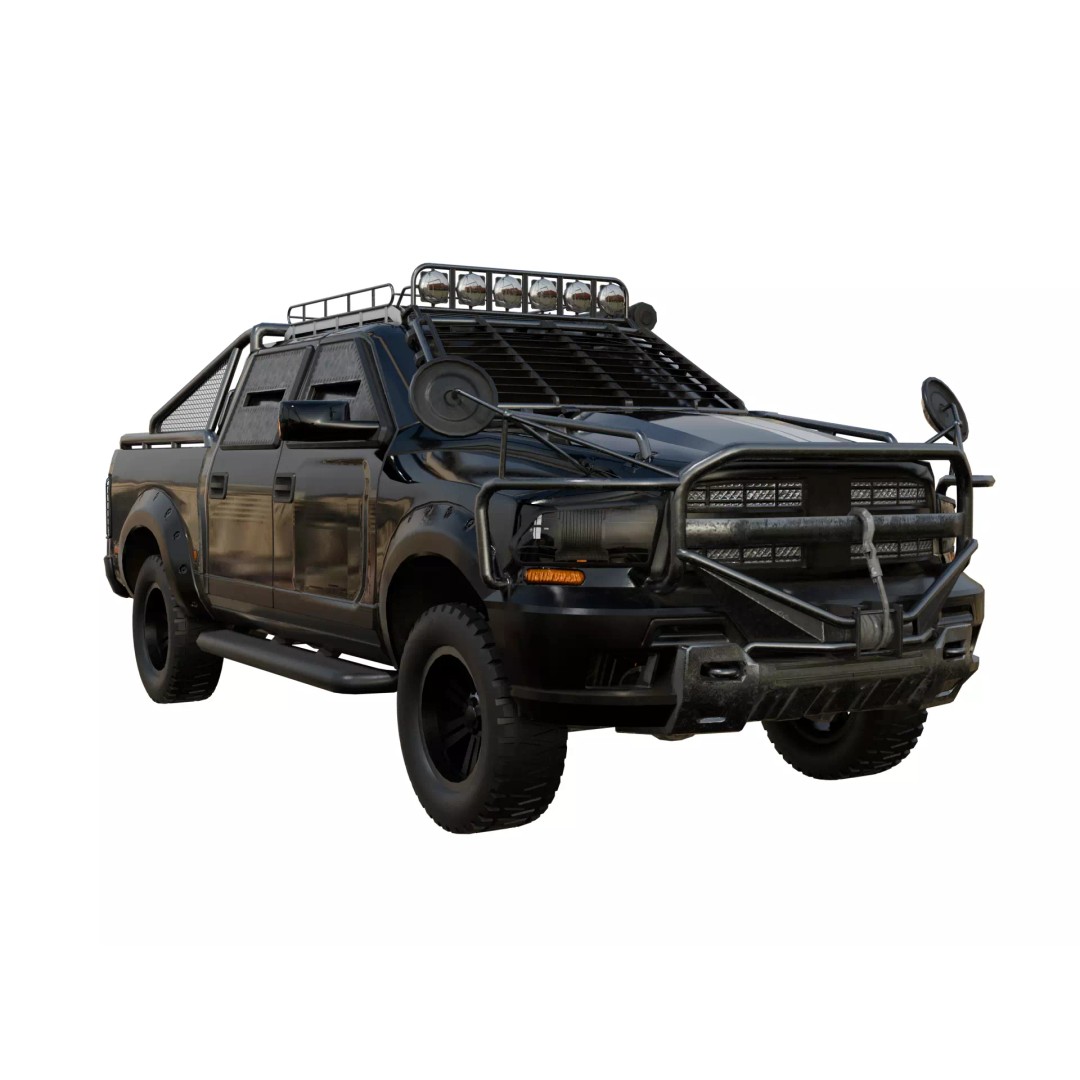 Heavy Duty Pickup 3D Model – High Poly Racing Vehicle, FBX - View 2