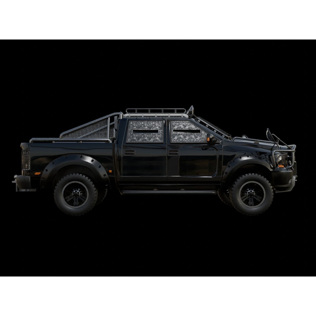 Heavy Duty Pickup 3D Model – High Poly Racing Vehicle, FBX - View 3
