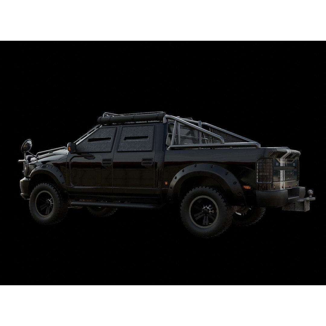 Heavy Duty Pickup 3D Model – High Poly Racing Vehicle, FBX - View 6