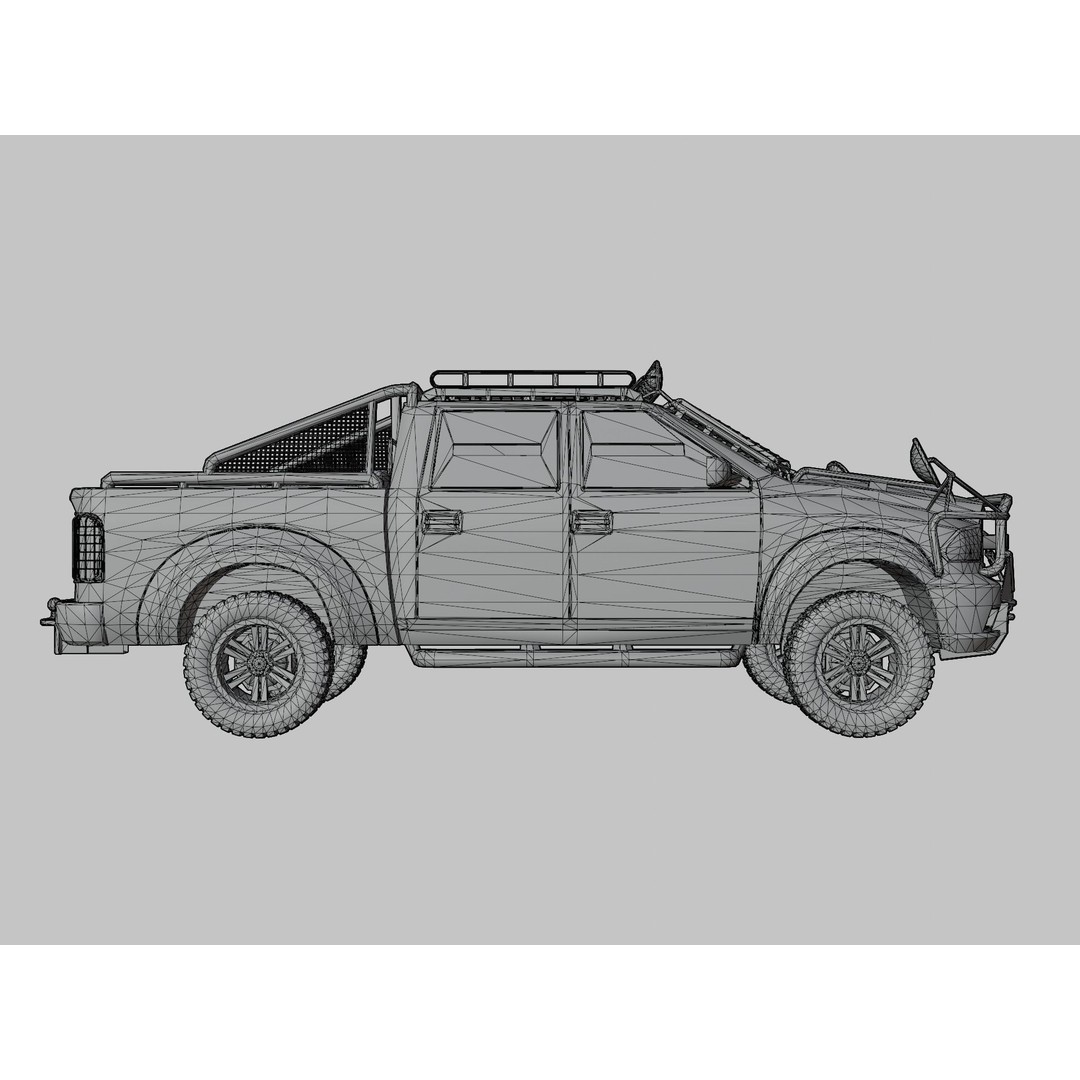 Heavy Duty Pickup 3D Model – High Poly Racing Vehicle, FBX - View 9