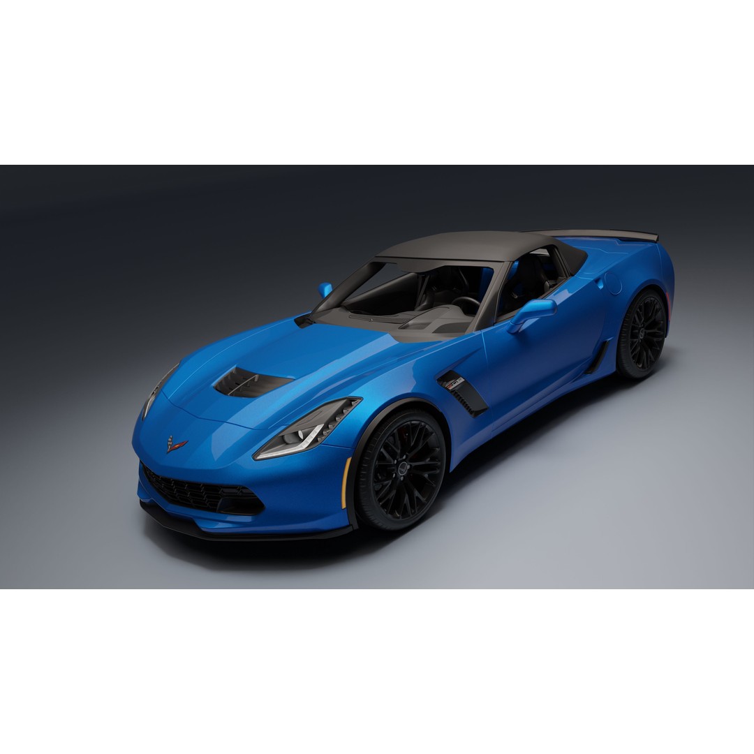 Chevrolet Corvette Z06 3D Model – Low Poly Game Ready with PBR Textures