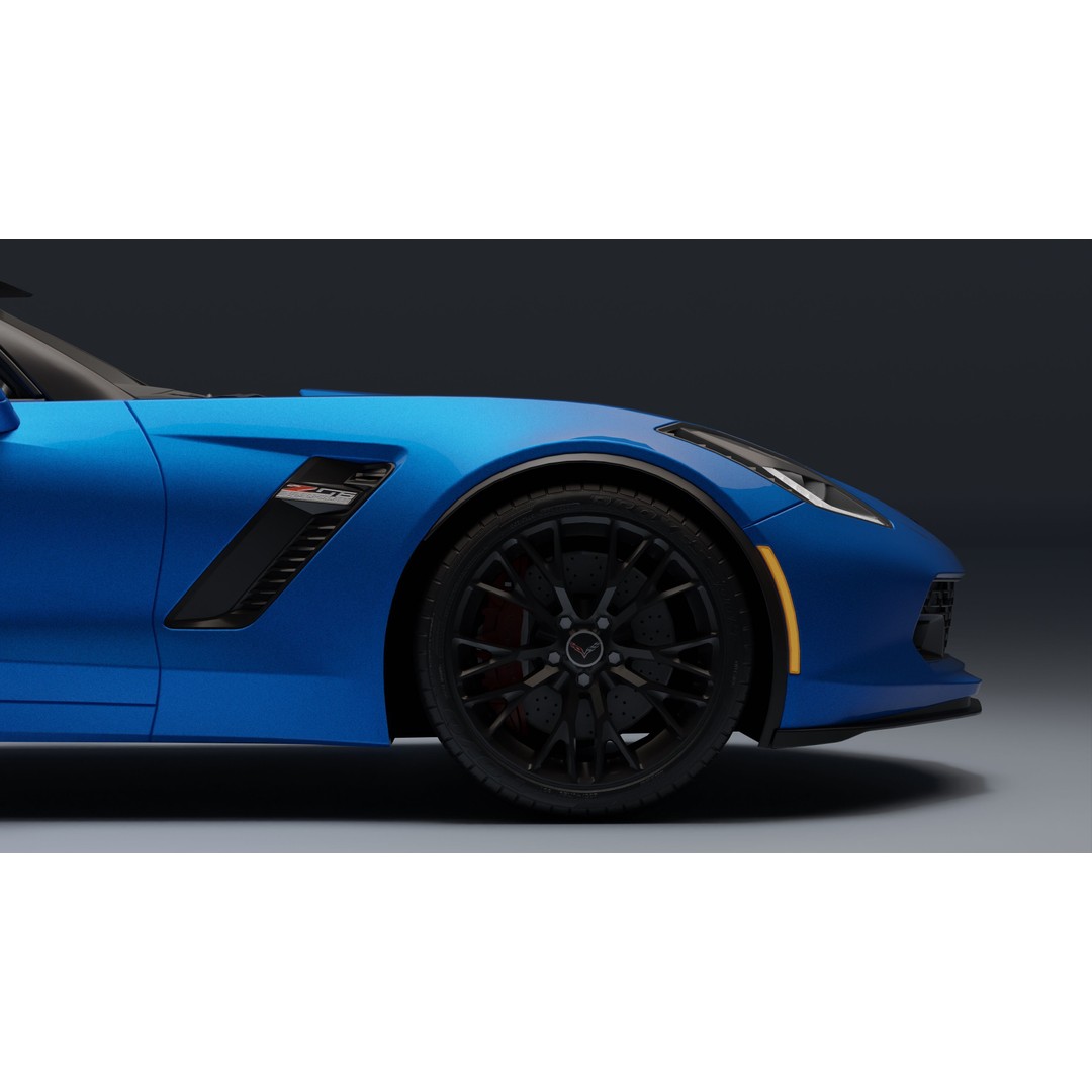Chevrolet Corvette Z06 3D Model – Low Poly Game Ready with PBR Textures - View 10