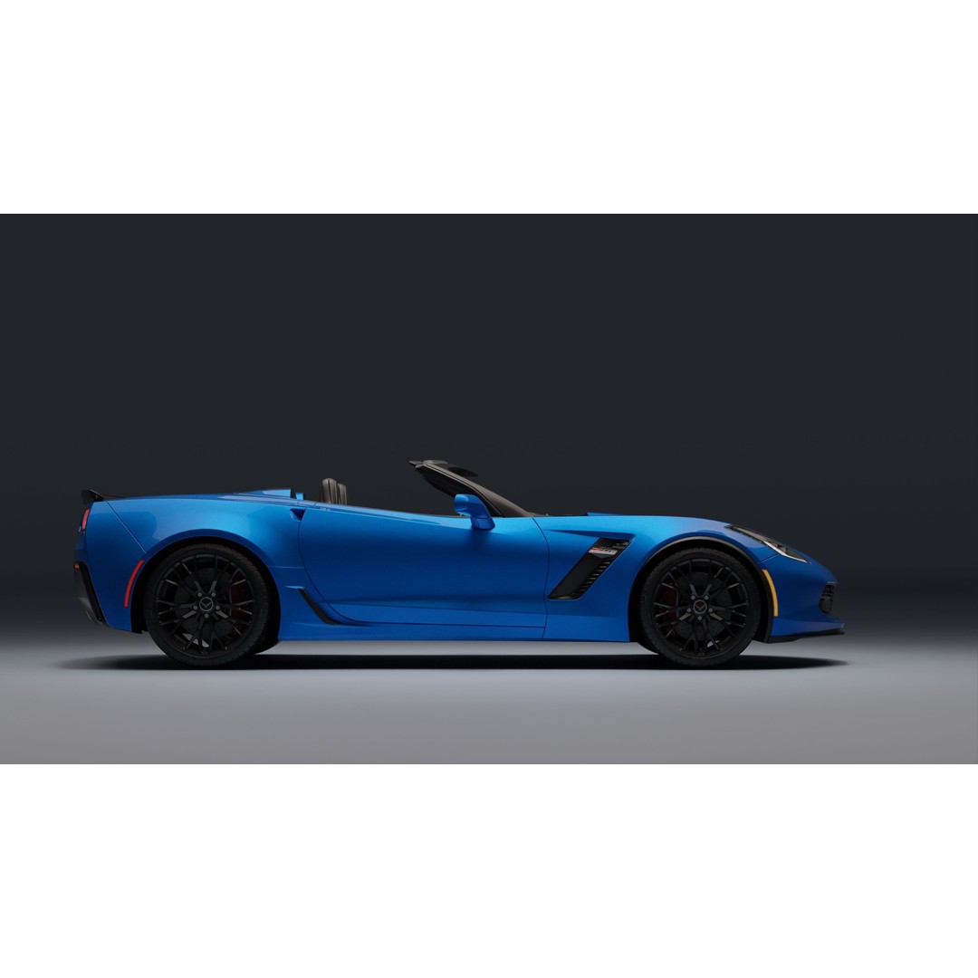 Chevrolet Corvette Z06 3D Model – Low Poly Game Ready with PBR Textures - View 11