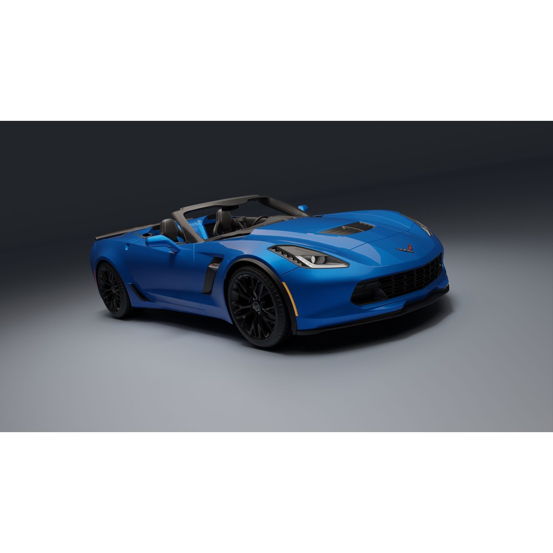 Chevrolet Corvette Z06 3D Model – Low Poly Game Ready with PBR Textures - View 13