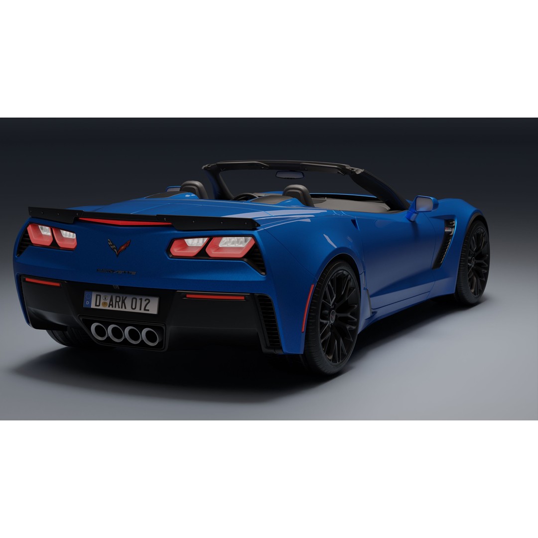 Chevrolet Corvette Z06 3D Model – Low Poly Game Ready with PBR Textures - View 14