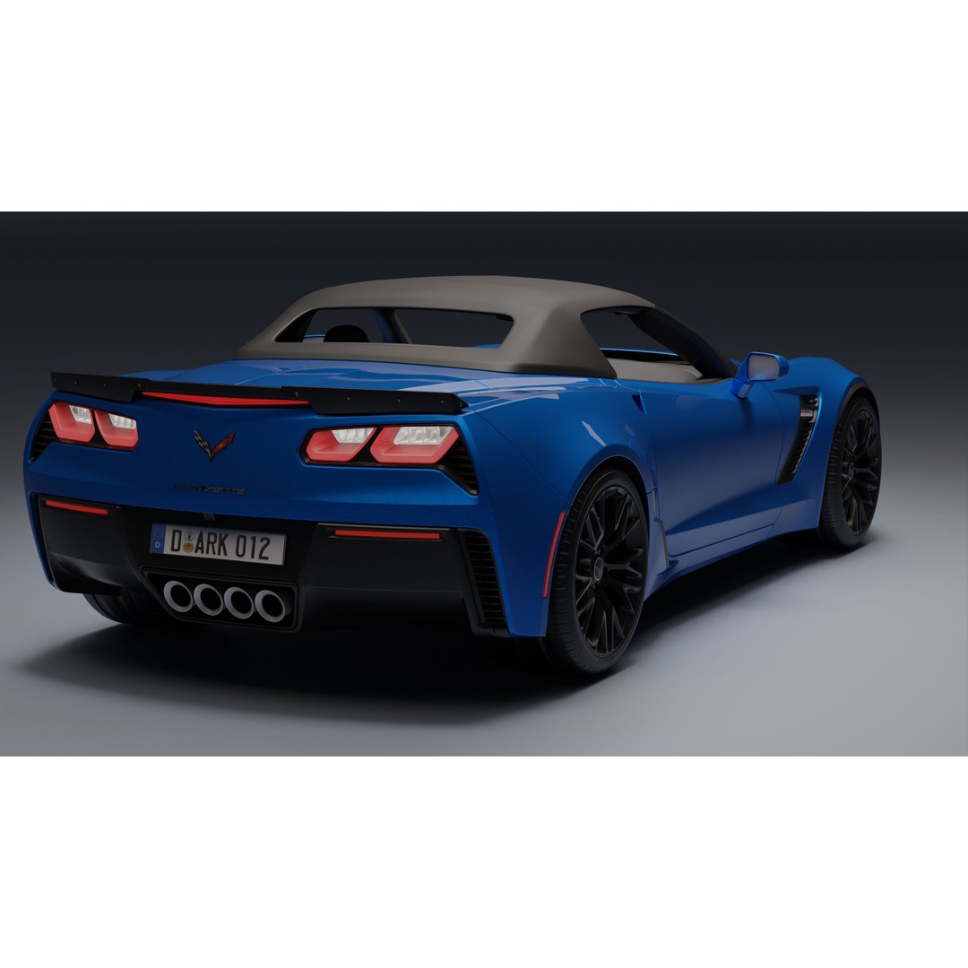 Chevrolet Corvette Z06 3D Model – Low Poly Game Ready with PBR Textures - View 15
