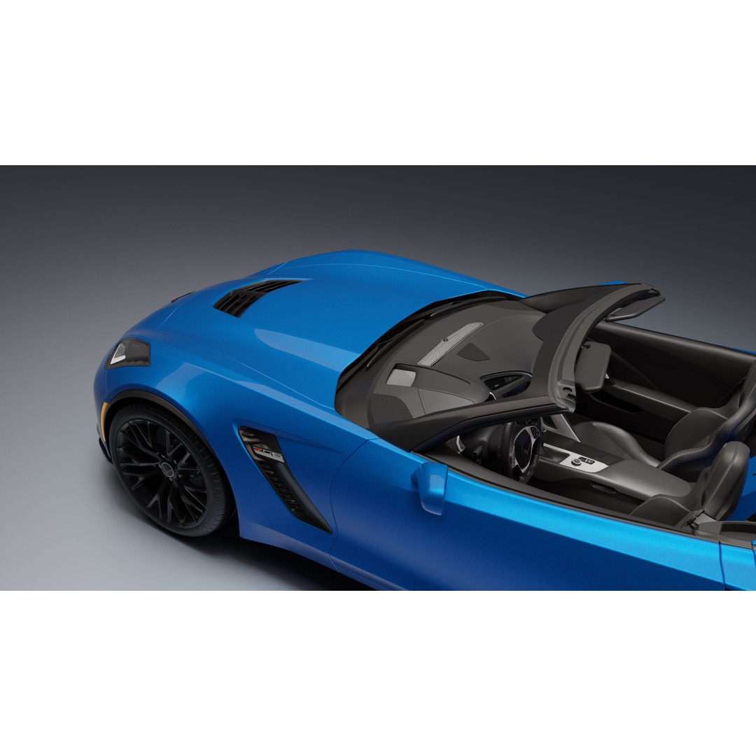 Chevrolet Corvette Z06 3D Model – Low Poly Game Ready with PBR Textures - View 16