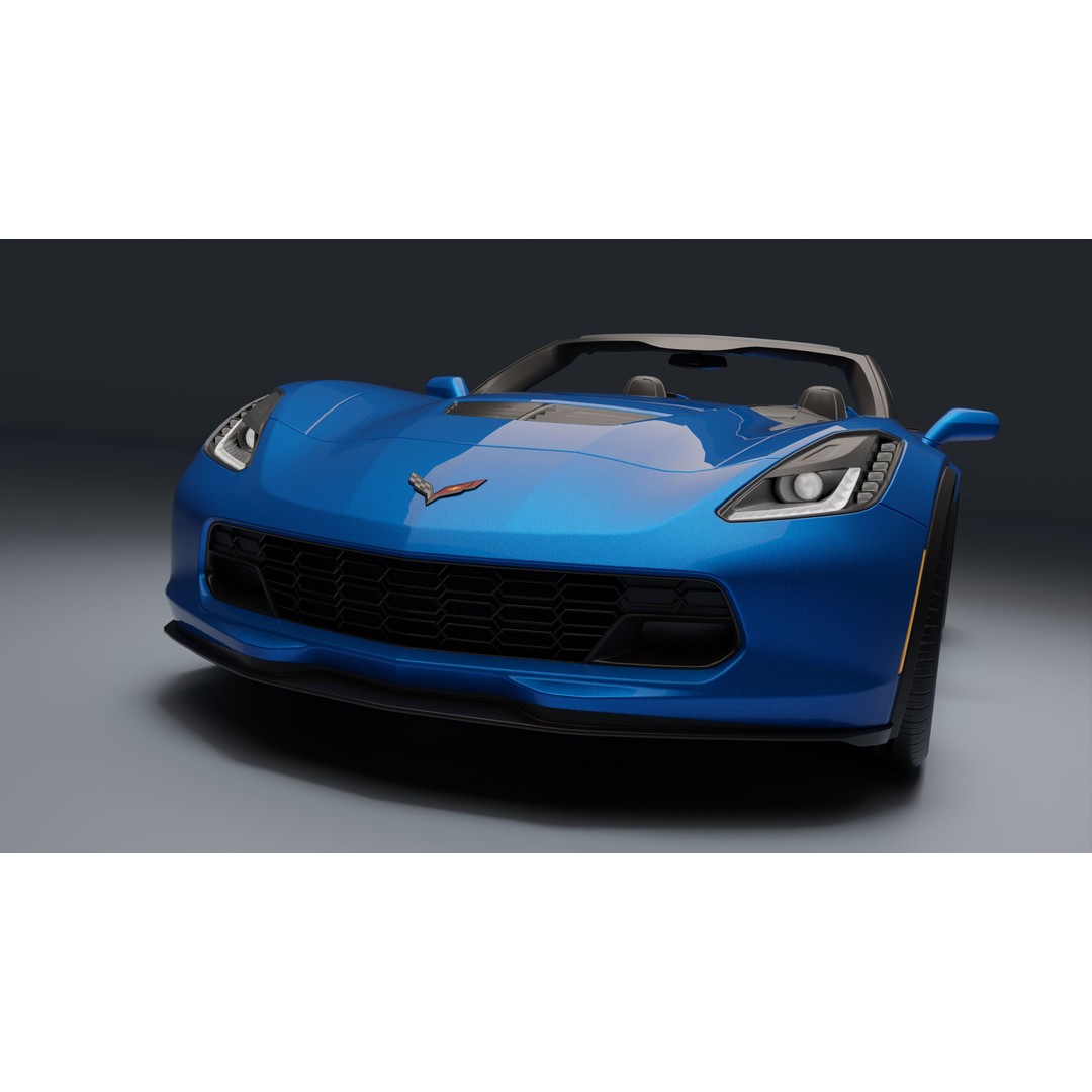 Chevrolet Corvette Z06 3D Model – Low Poly Game Ready with PBR Textures - View 17