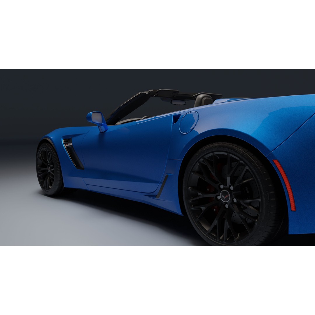 Chevrolet Corvette Z06 3D Model – Low Poly Game Ready with PBR Textures - View 19