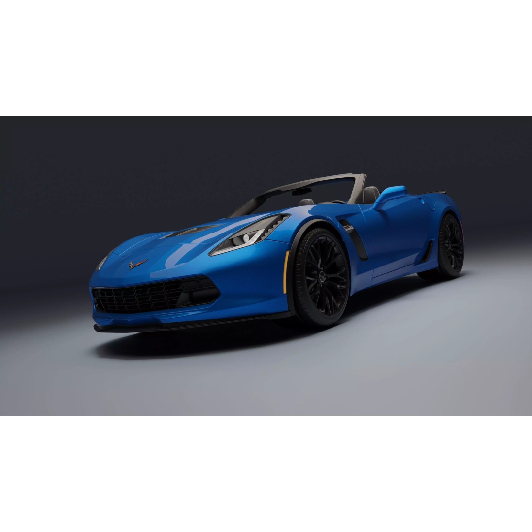 Chevrolet Corvette Z06 3D Model – Low Poly Game Ready with PBR Textures - View 2