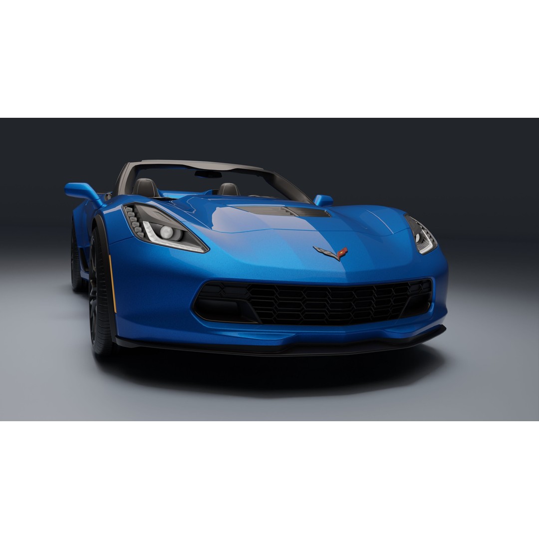 Chevrolet Corvette Z06 3D Model – Low Poly Game Ready with PBR Textures - View 20