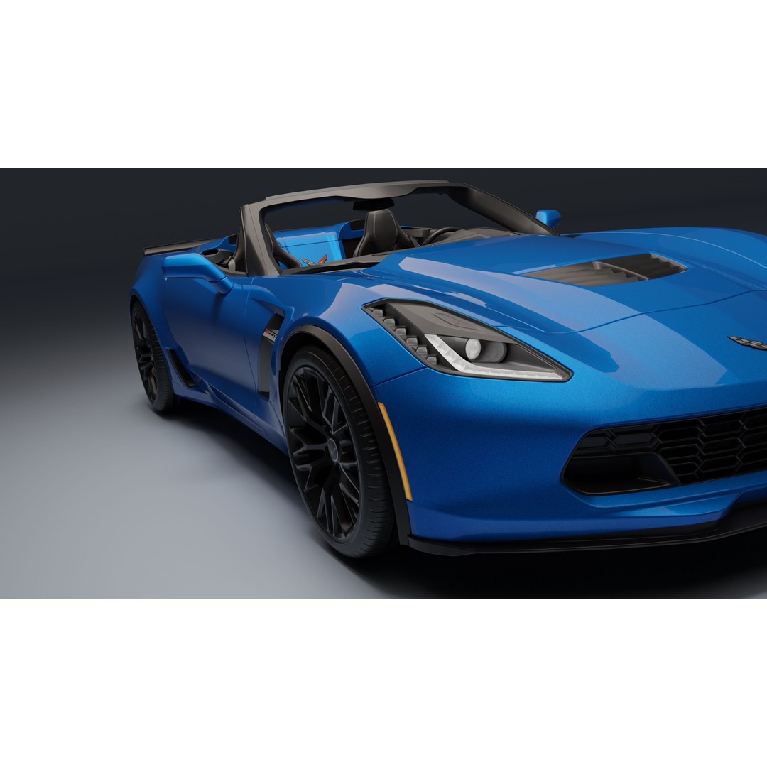 Chevrolet Corvette Z06 3D Model – Low Poly Game Ready with PBR Textures - View 21