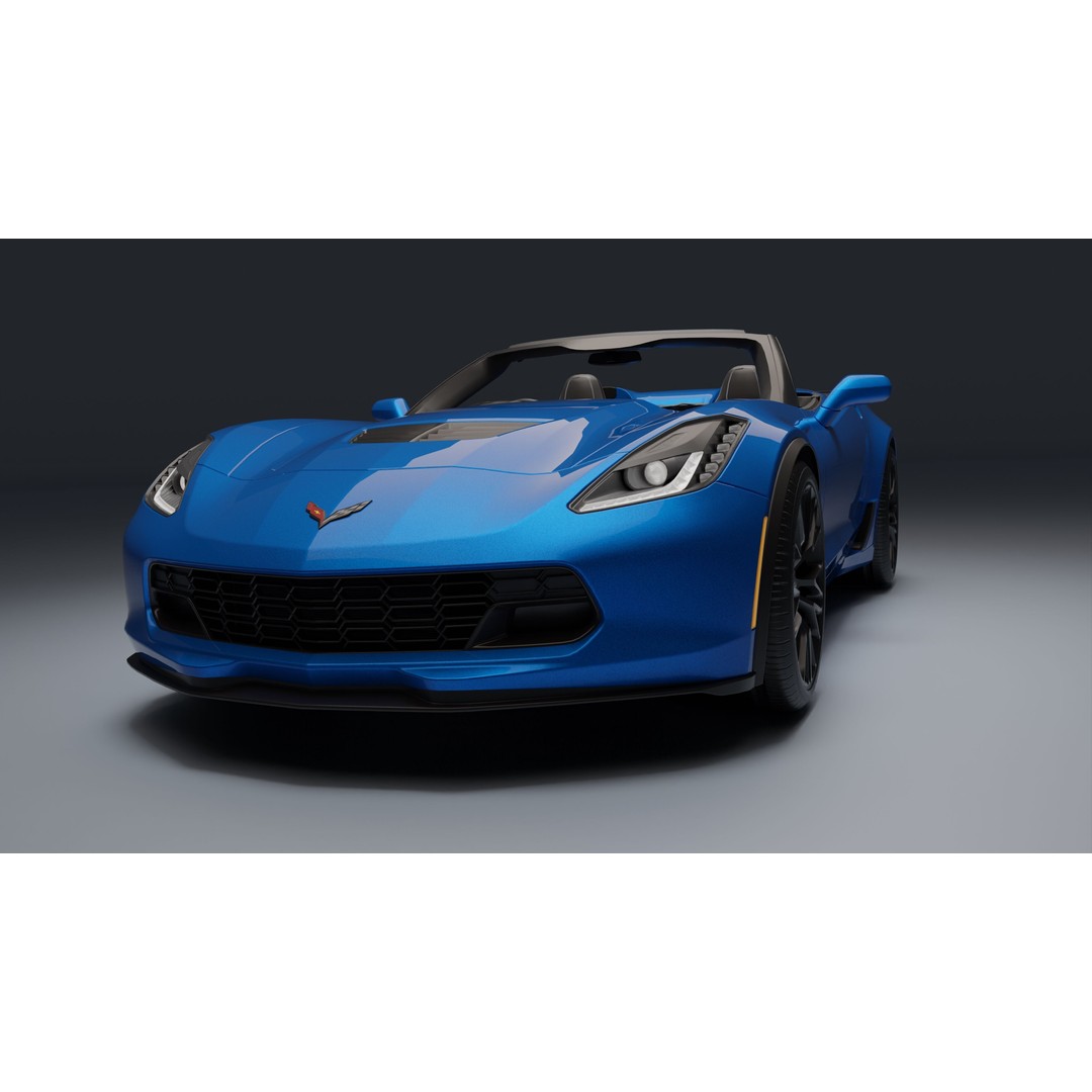 Chevrolet Corvette Z06 3D Model – Low Poly Game Ready with PBR Textures - View 22