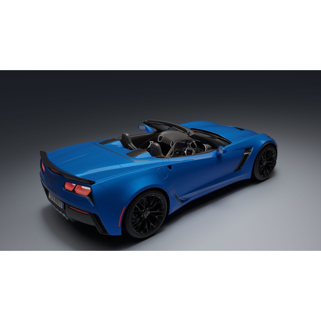 Chevrolet Corvette Z06 3D Model – Low Poly Game Ready with PBR Textures - View 23