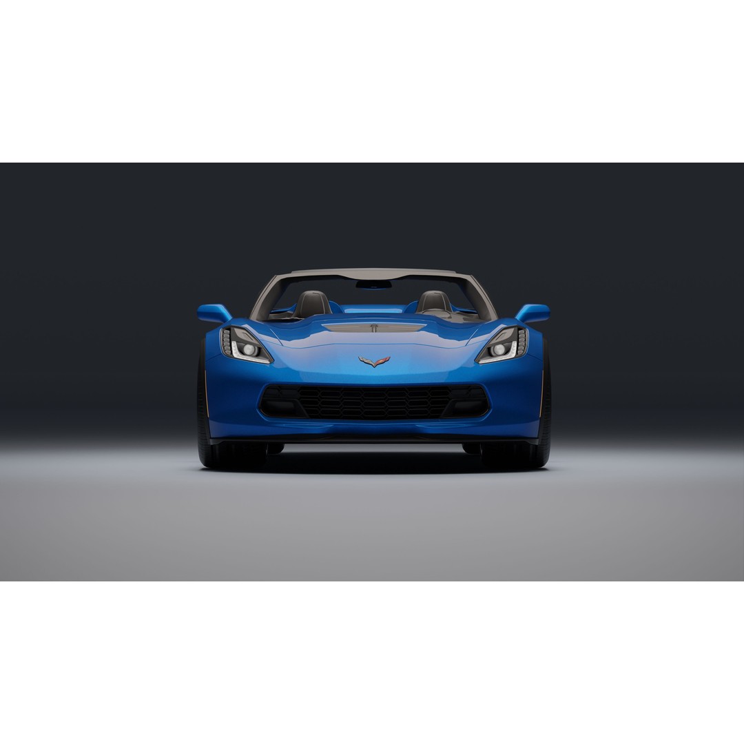 Chevrolet Corvette Z06 3D Model – Low Poly Game Ready with PBR Textures - View 24